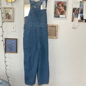 Denim with red lining overalls